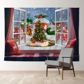 Aperturee - Snowy Cabin Candy Out Window Weihnachtskulisse